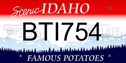 BTI754 Idaho License Plate