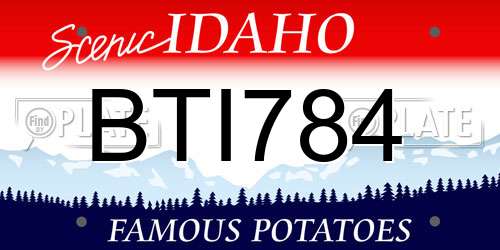 BTI784 Idaho License Plate