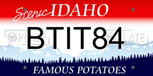 BTIT84 Idaho License Plate