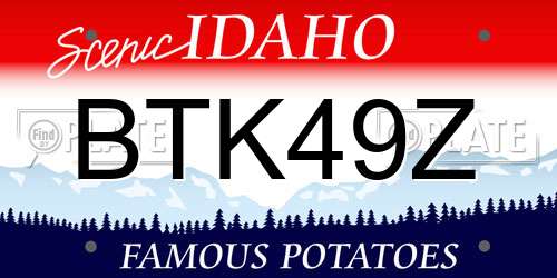 BTK49Z Idaho License Plate