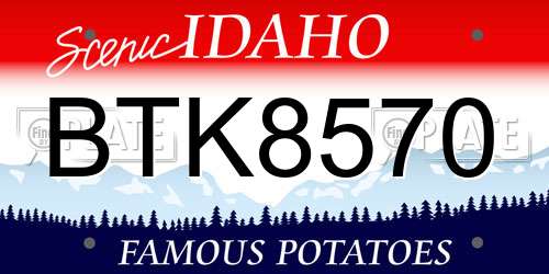 BTK8570 Idaho License Plate