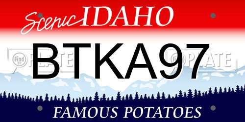 BTKA97 Idaho License Plate