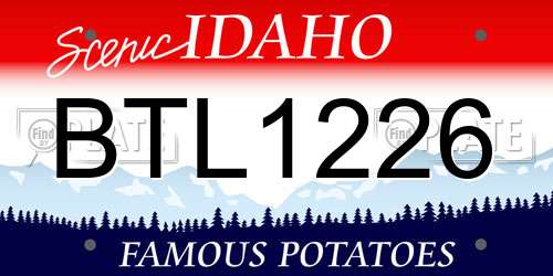BTL1226 Idaho License Plate