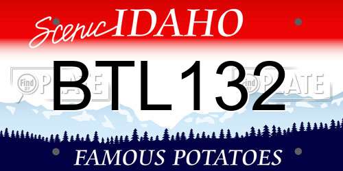 BTL132 Idaho License Plate