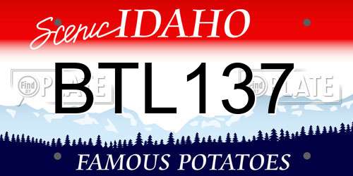 BTL137 Idaho License Plate