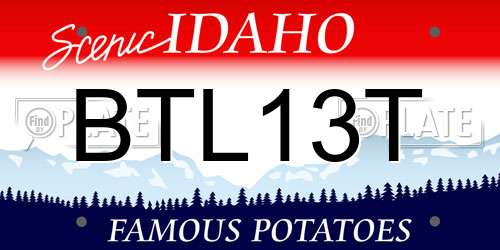 BTL13T Idaho License Plate