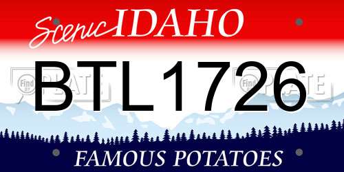 BTL1726 Idaho License Plate