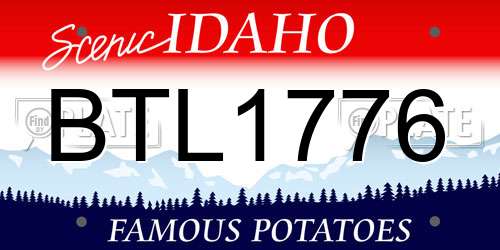 BTL1776 Idaho License Plate
