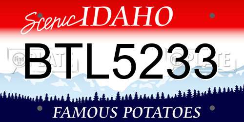 BTL5233 Idaho License Plate