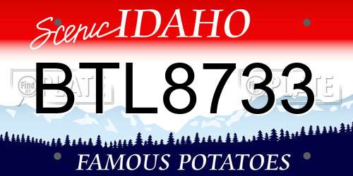 BTL8733 Idaho License Plate