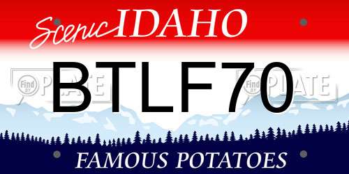 BTLF70 Idaho License Plate