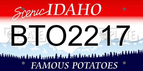 BTO2217 Idaho License Plate