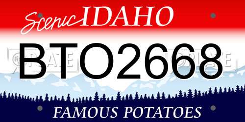 BTO2668 Idaho License Plate