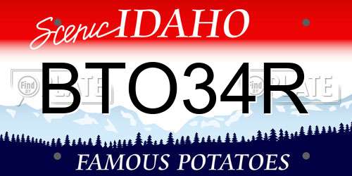 BTO34R Idaho License Plate