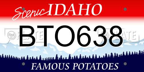 BTO638 Idaho License Plate