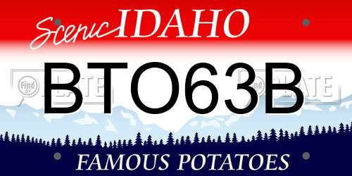 BTO63B Idaho License Plate