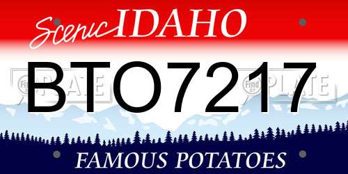 BTO7217 Idaho License Plate