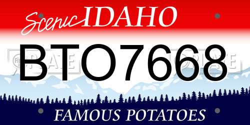 BTO7668 Idaho License Plate