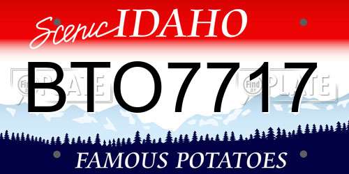 BTO7717 Idaho License Plate