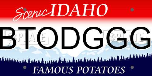 BTODGGG Idaho License Plate
