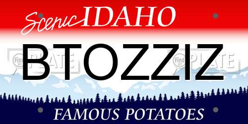 BTOZZIZ Idaho License Plate