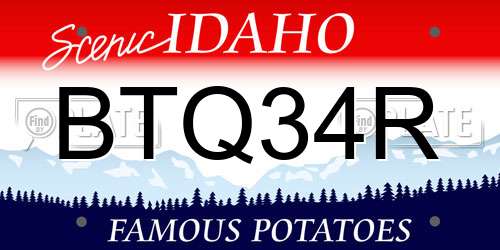 BTQ34R Idaho License Plate