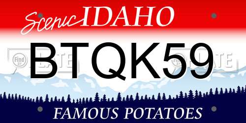 BTQK59 Idaho License Plate