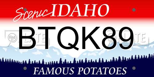 BTQK89 Idaho License Plate