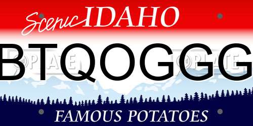 BTQOGGG Idaho License Plate