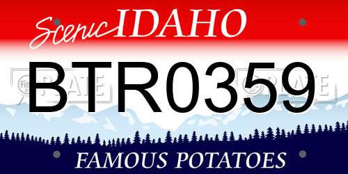 BTR0359 Idaho License Plate