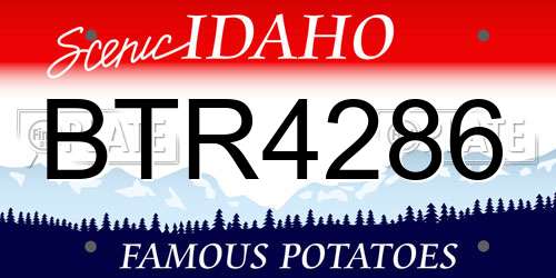 BTR4286 Idaho License Plate