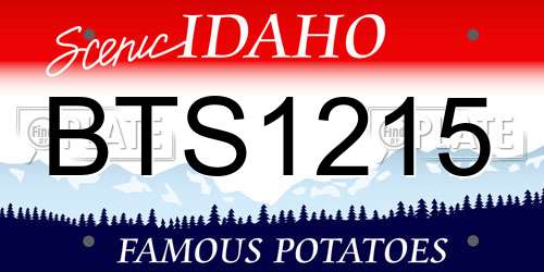 BTS1215 Idaho License Plate