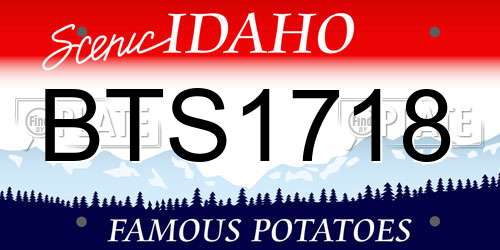 BTS1718 Idaho License Plate