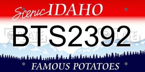 BTS2392 Idaho License Plate