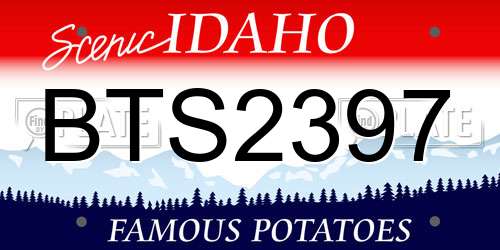 BTS2397 Idaho License Plate