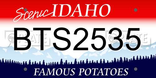 BTS2535 Idaho License Plate