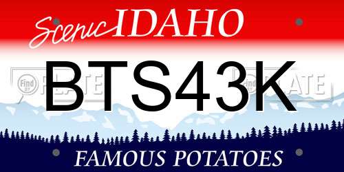 BTS43K Idaho License Plate