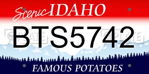 BTS5742 Idaho License Plate
