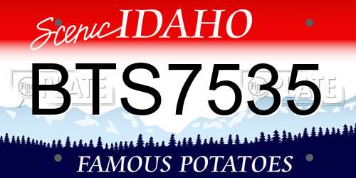 BTS7535 Idaho License Plate