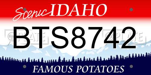 BTS8742 Idaho License Plate