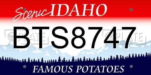 BTS8747 Idaho License Plate