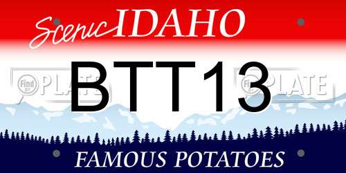 BTT13 Idaho License Plate