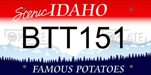 BTT151 Idaho License Plate