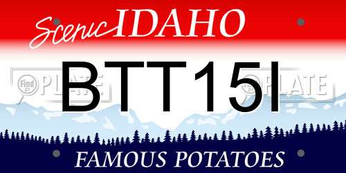 BTT15I Idaho License Plate