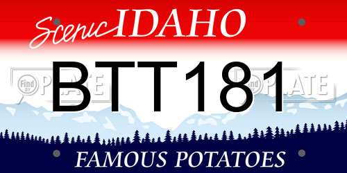BTT181 Idaho License Plate