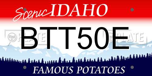 BTT50E Idaho License Plate