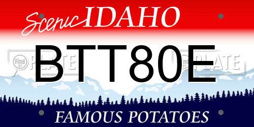 BTT80E Idaho License Plate