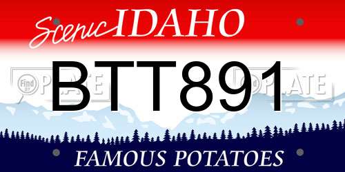 BTT891 Idaho License Plate