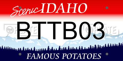 BTTB03 Idaho License Plate
