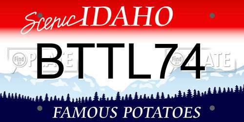 BTTL74 Idaho License Plate